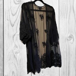 Torrid lace flower print robe witchy grunge size 3/4